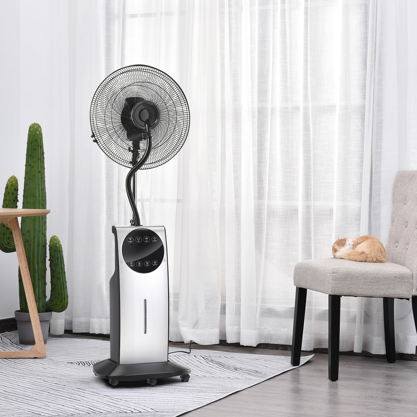 Ventilador Nebulizador Multidirecional Negro 44,5x135cm