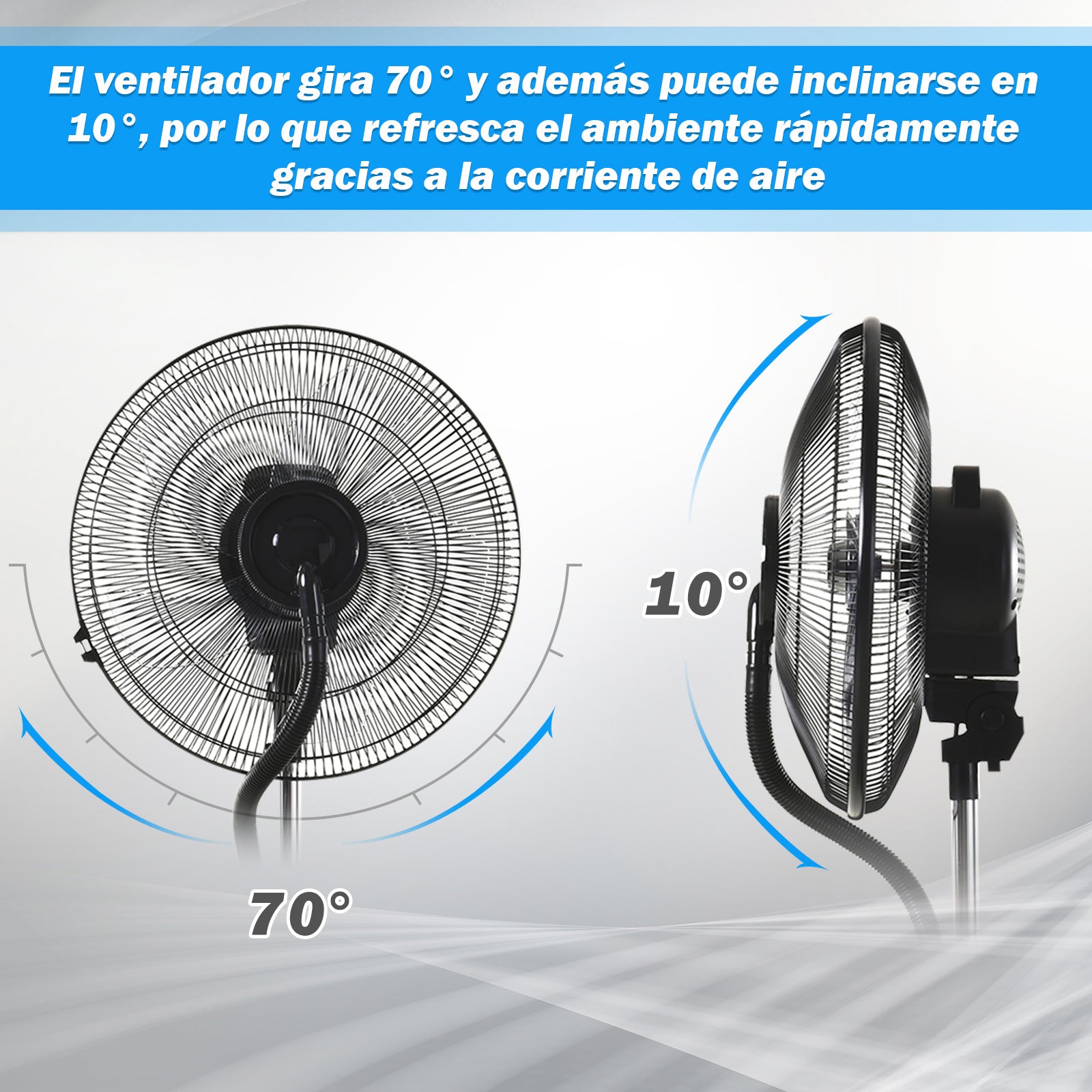 Ventilador Nebulizador Multidirecional Negro 44,5x135cm