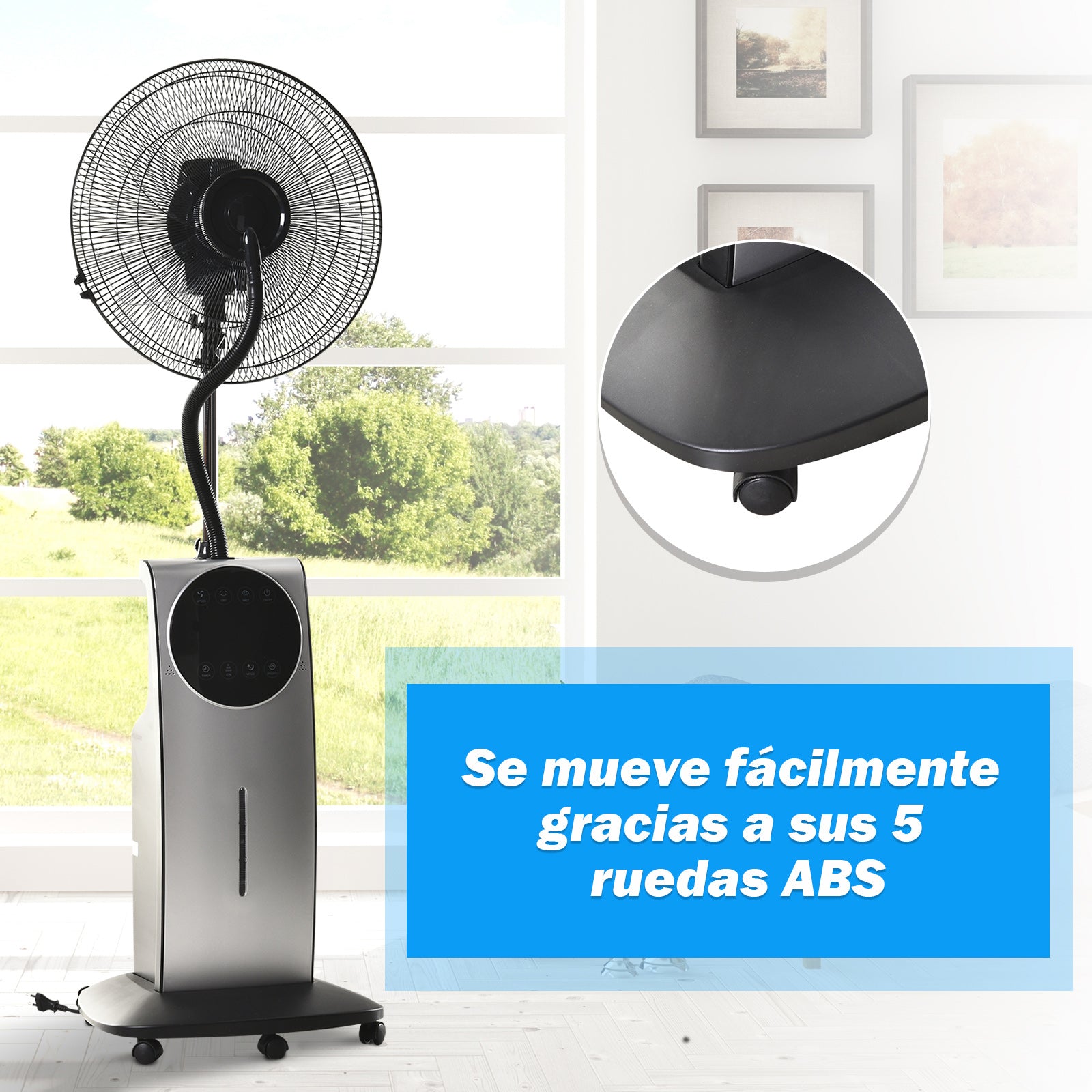 Ventilador Nebulizador Multidirecional Negro 44,5x135cm