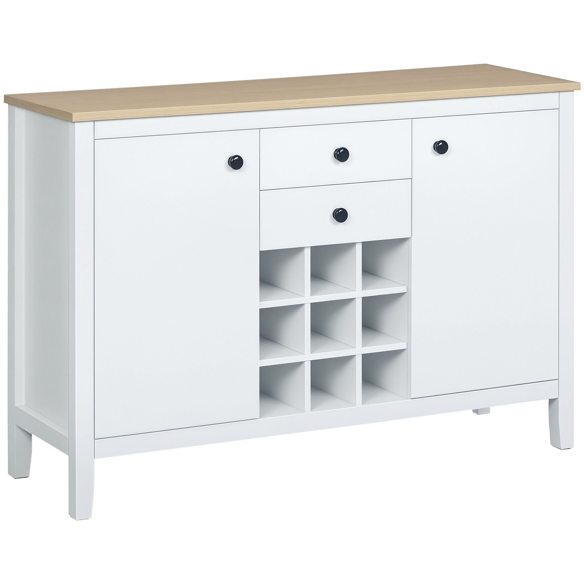 Aparador de Cozinha Moderno 110x35x75 cm - Branco