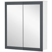 Armário de Casa de Banho com Espelho 69x17x75,5 cm Branco e Cinza
