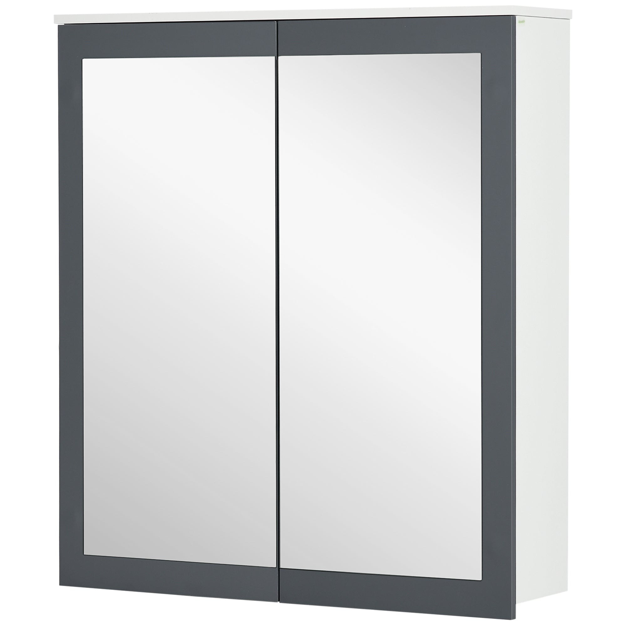 Armário de Casa de Banho com Espelho 69x17x75,5 cm Branco e Cinza