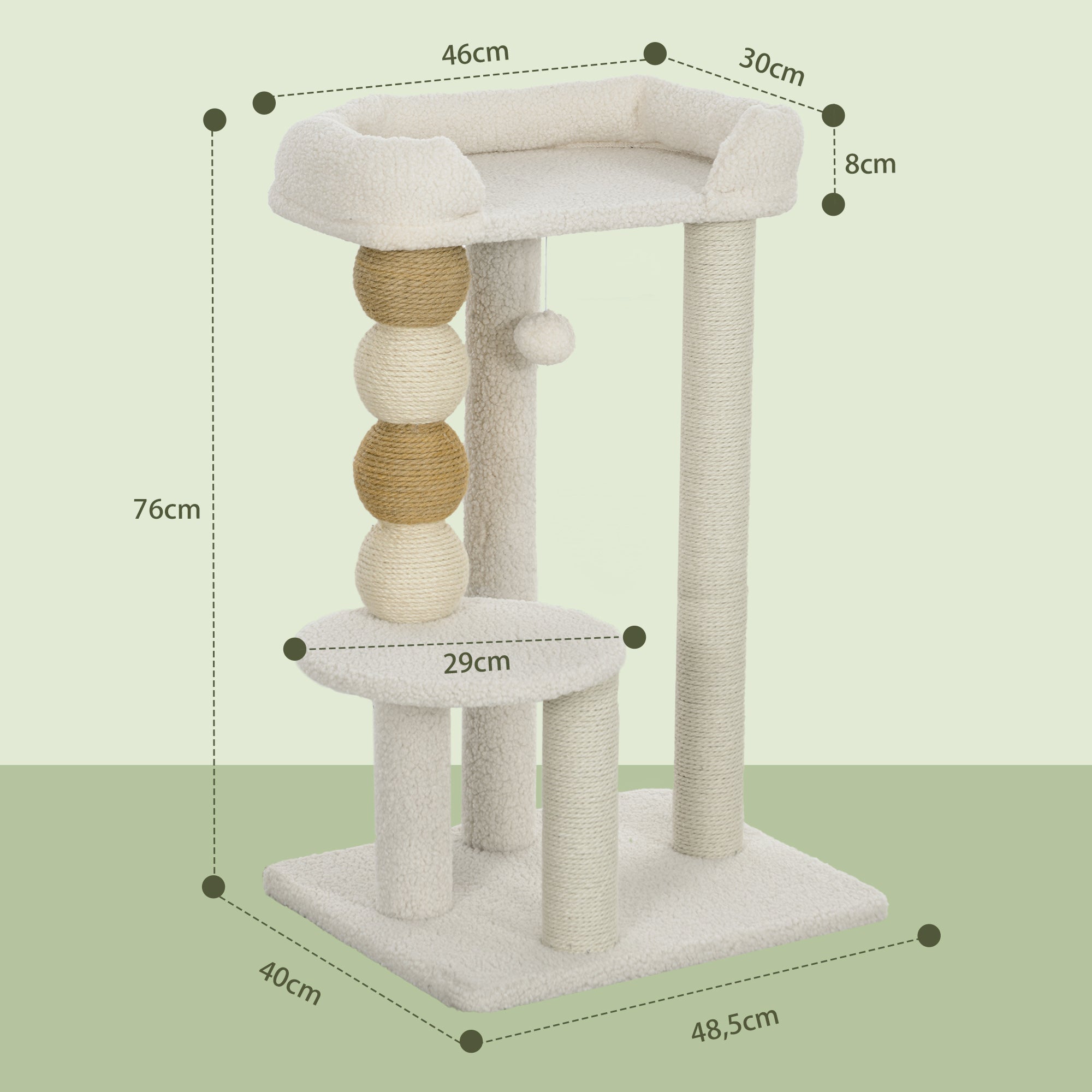 Arranhador para Gatos Altura 76 cm Bege