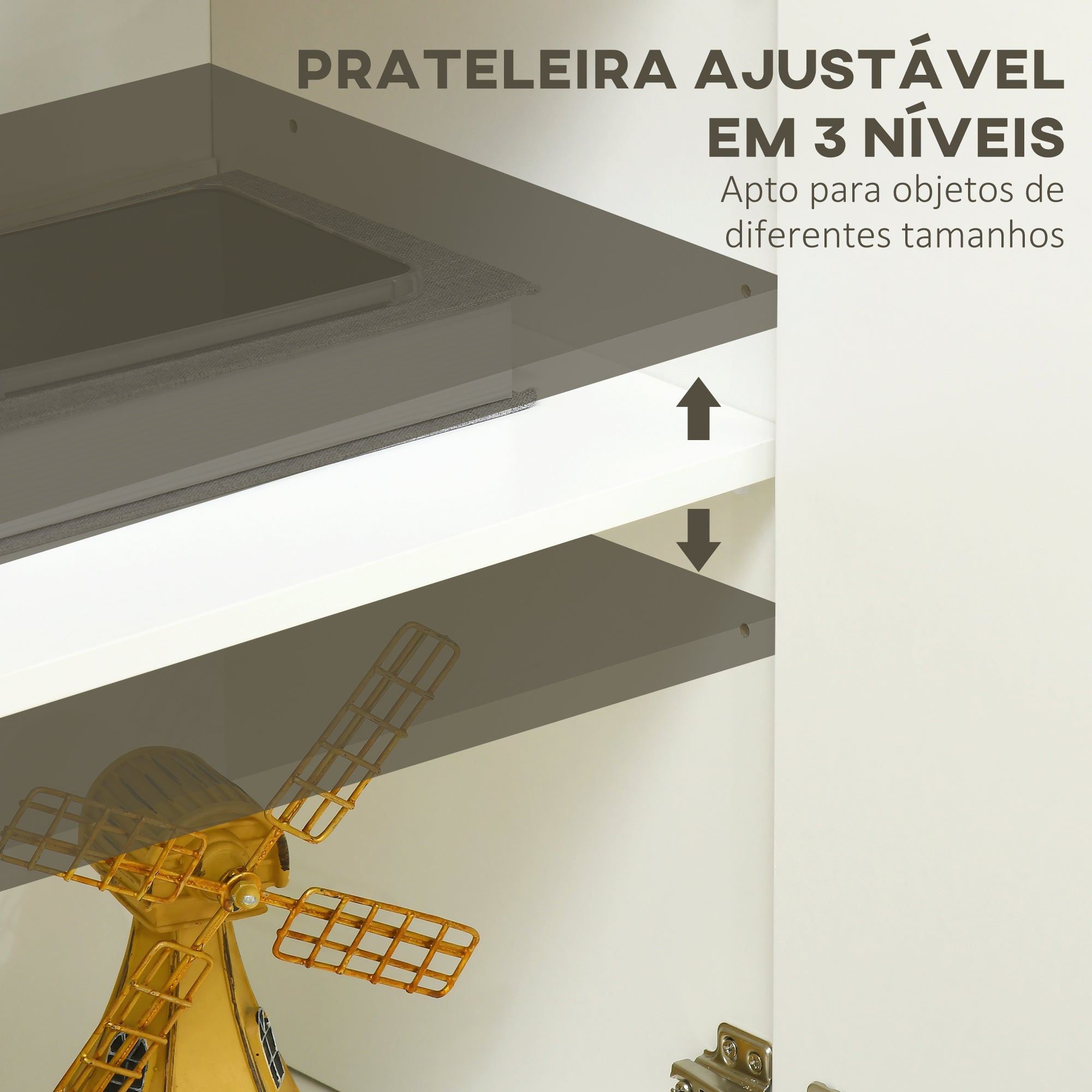 Aparador de Sala de Estar Moderno 120x37x75 cm Branco e Madeira