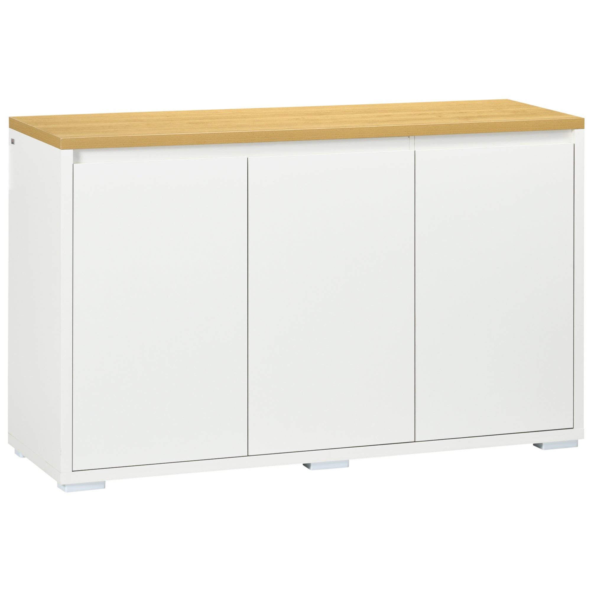 Aparador de Sala de Estar Moderno 120x37x75 cm Branco e Madeira