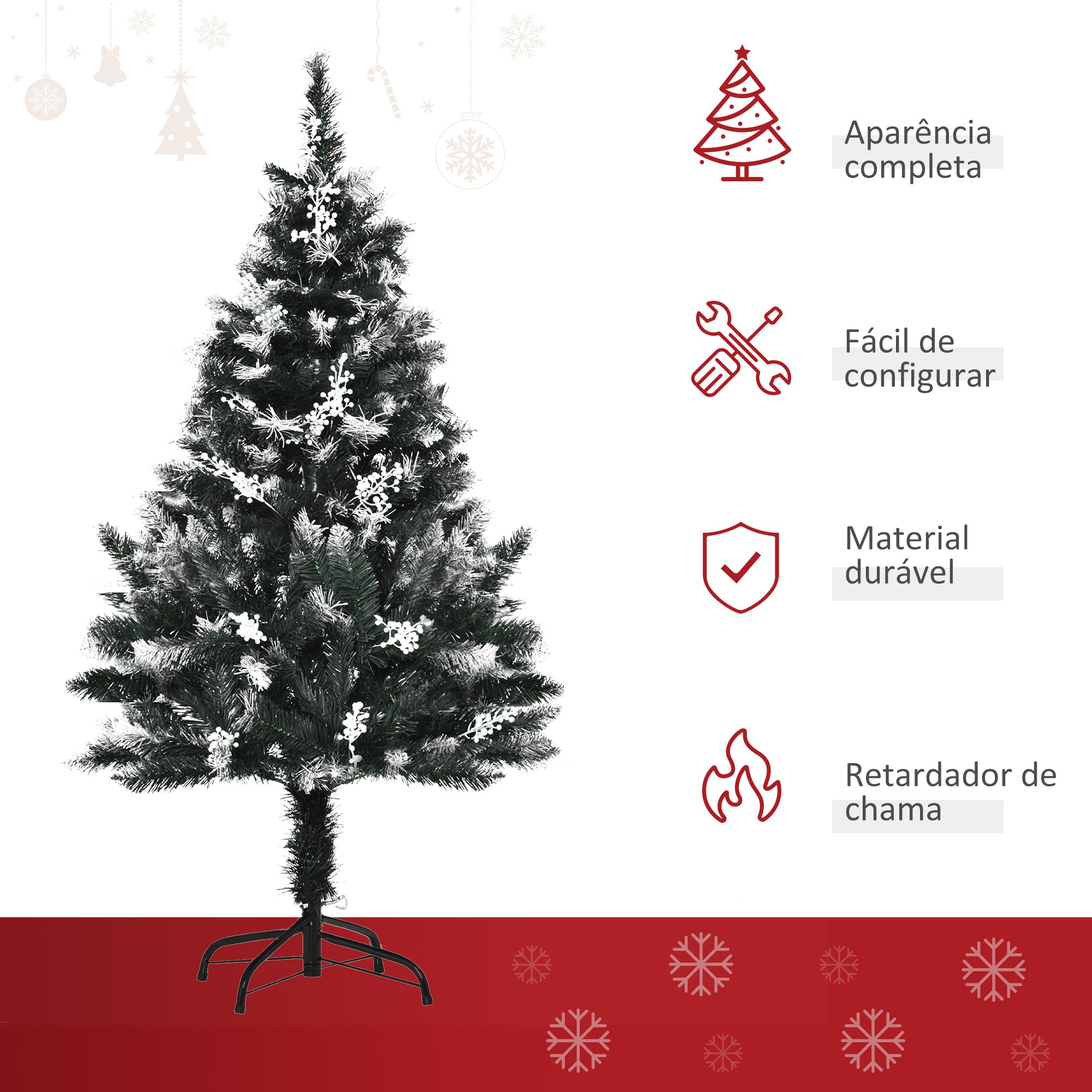 Árvore de Natal Automática 120 cm Verde Ø60x120 cm