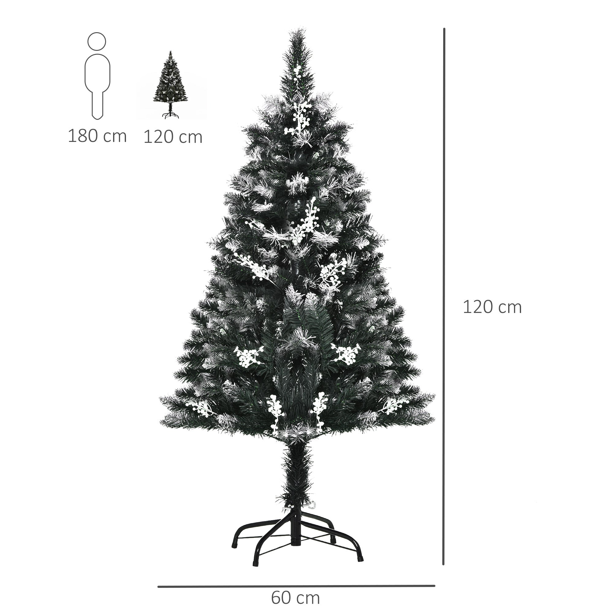 Árvore de Natal Automática 120 cm Verde Ø60x120 cm