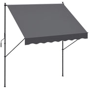 Toldo Manual Retrátil Cinza 200x170x200-290cm Proteção Solar UV40+