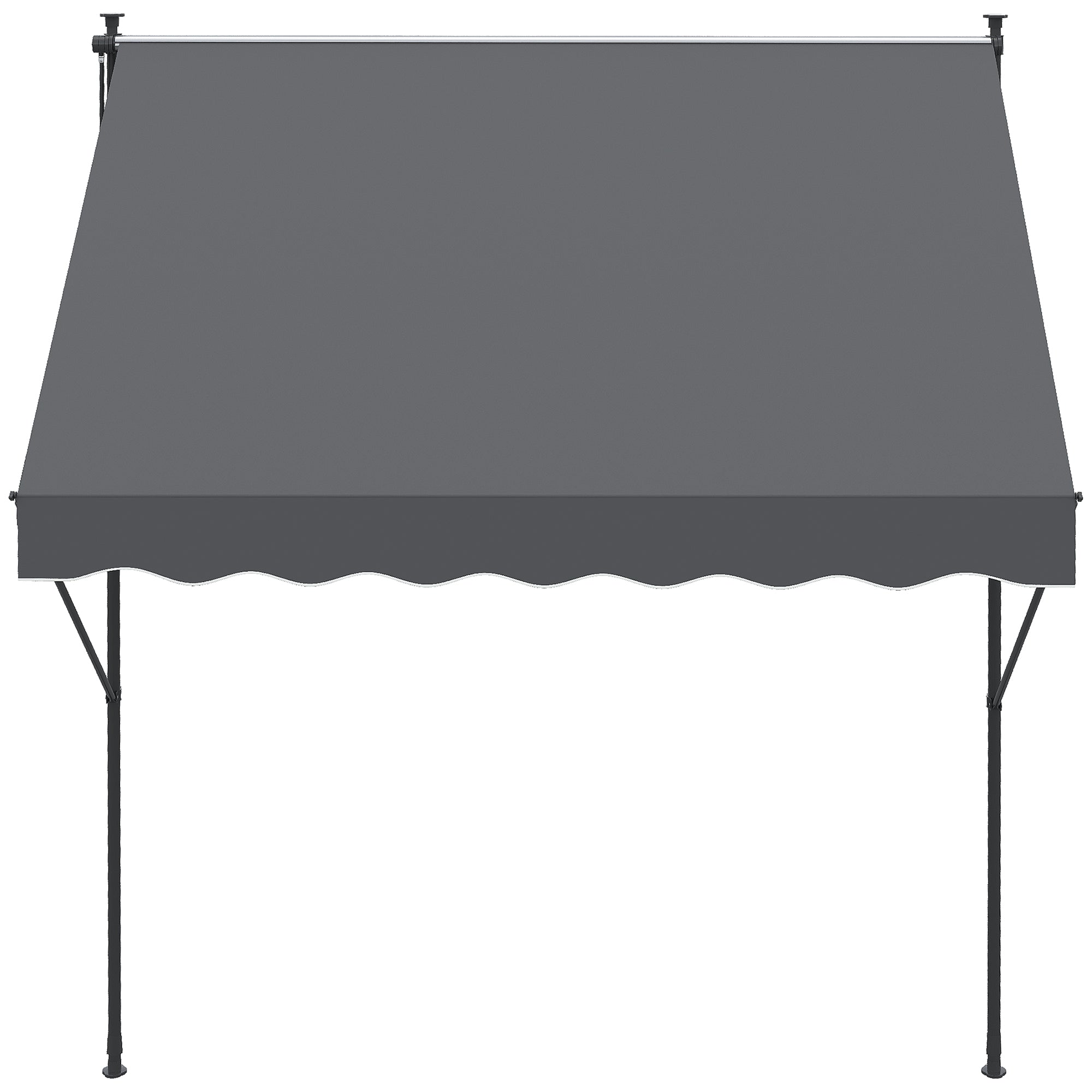Toldo Manual Retrátil Cinza 200x170x200-290cm Proteção Solar UV40+