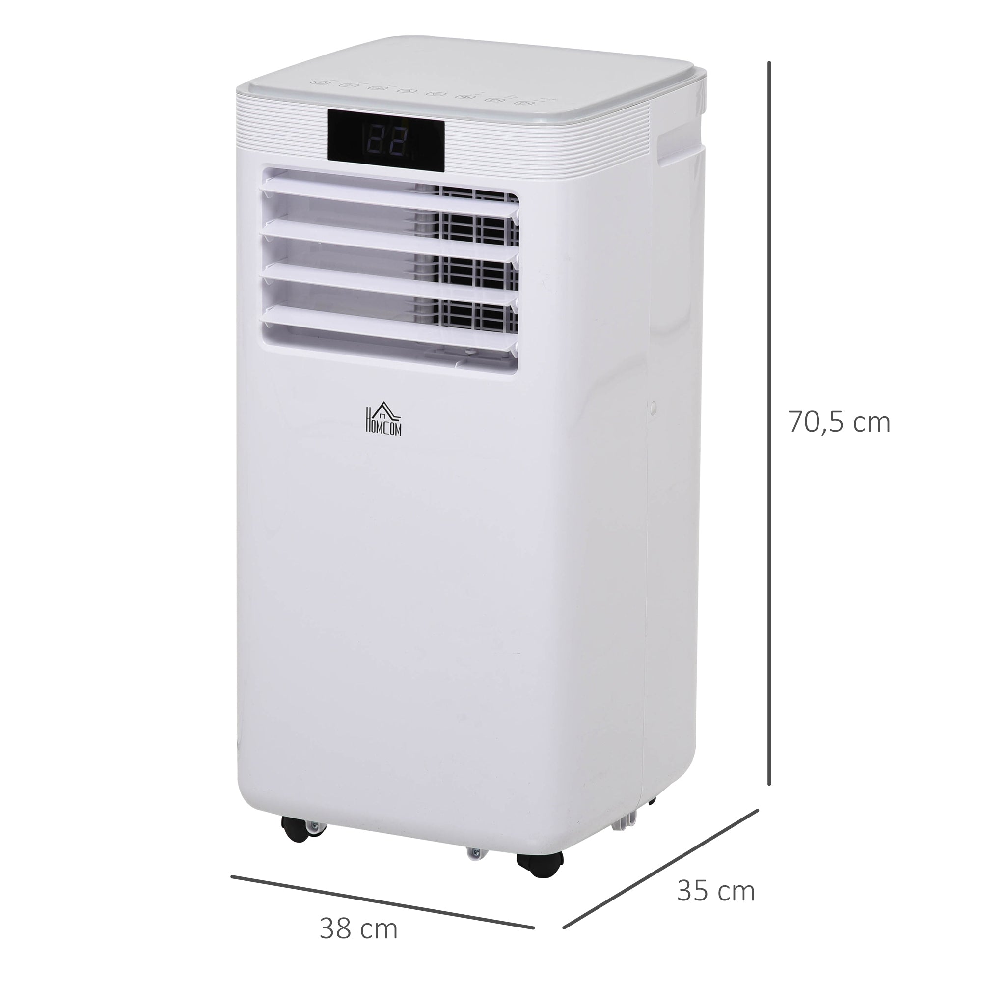 Ar Condicionador Portátil 4 em 1 900W Branco 38x35x70,5 cm