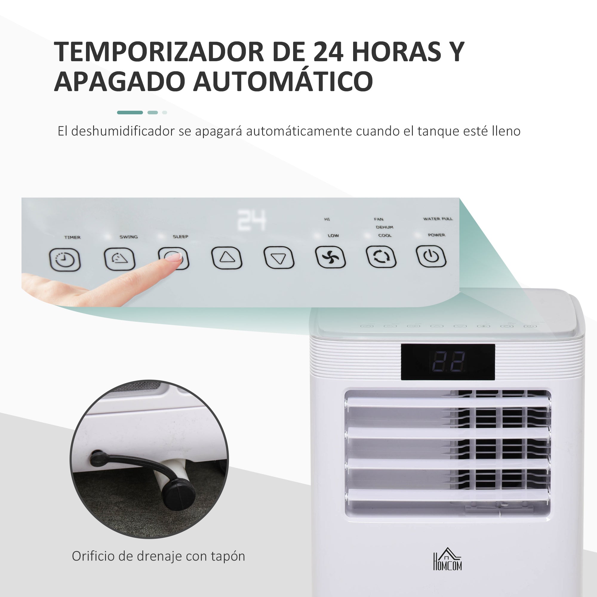 Ar Condicionador Portátil 4 em 1 900W Branco 38x35x70,5 cm