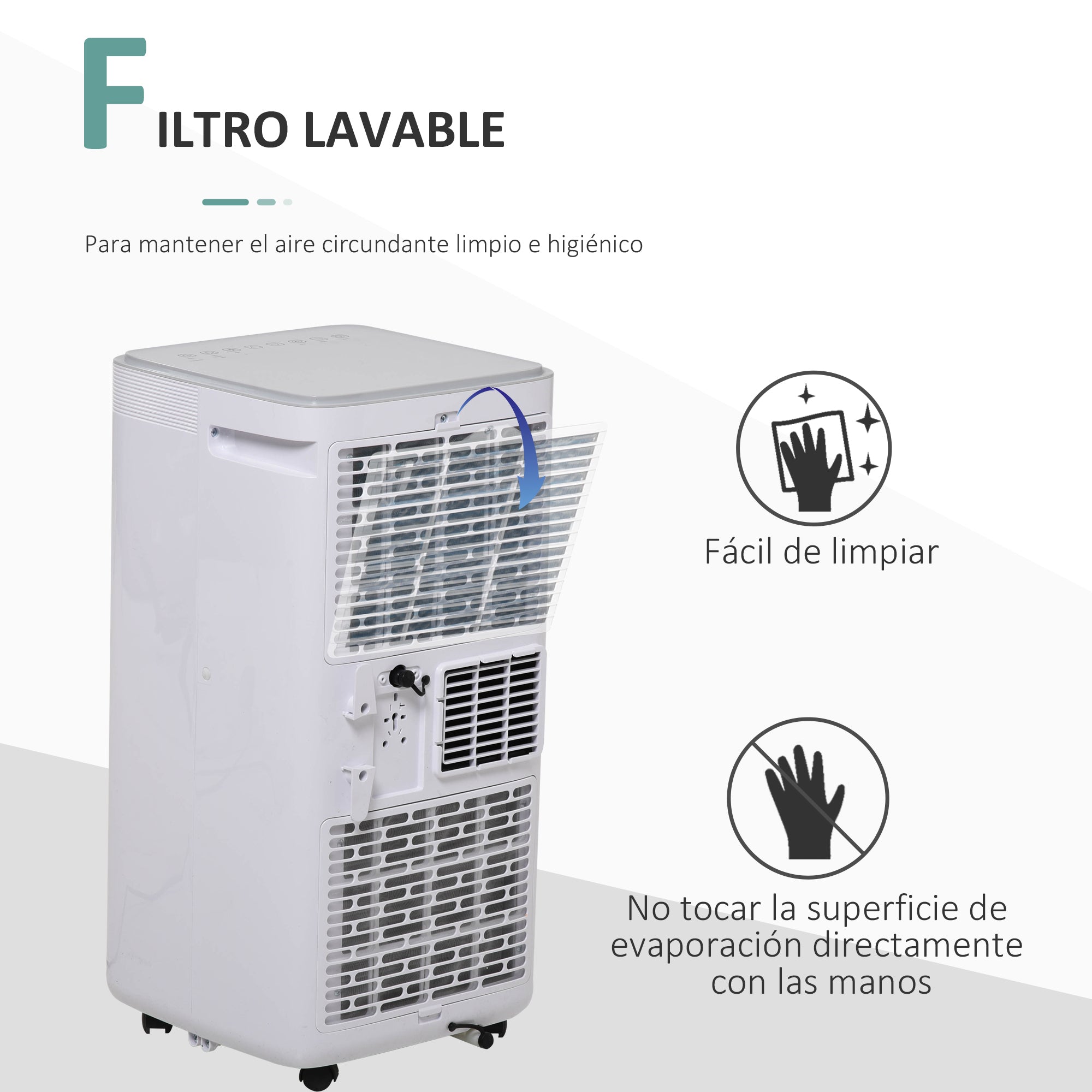 Ar Condicionador Portátil 4 em 1 900W Branco 38x35x70,5 cm