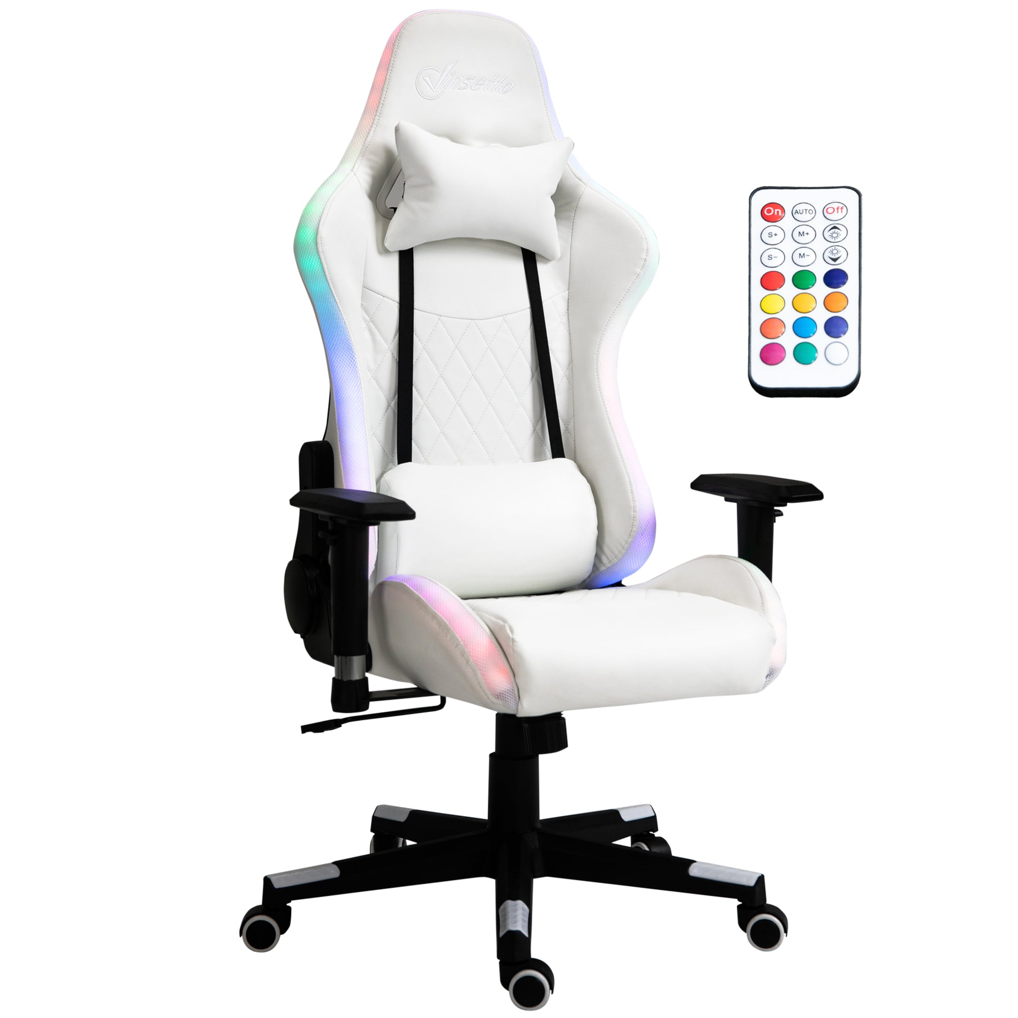 Cadeira Gaming Ergonômica Reclinável e Altura Ajustável 68x68x136cm Branco