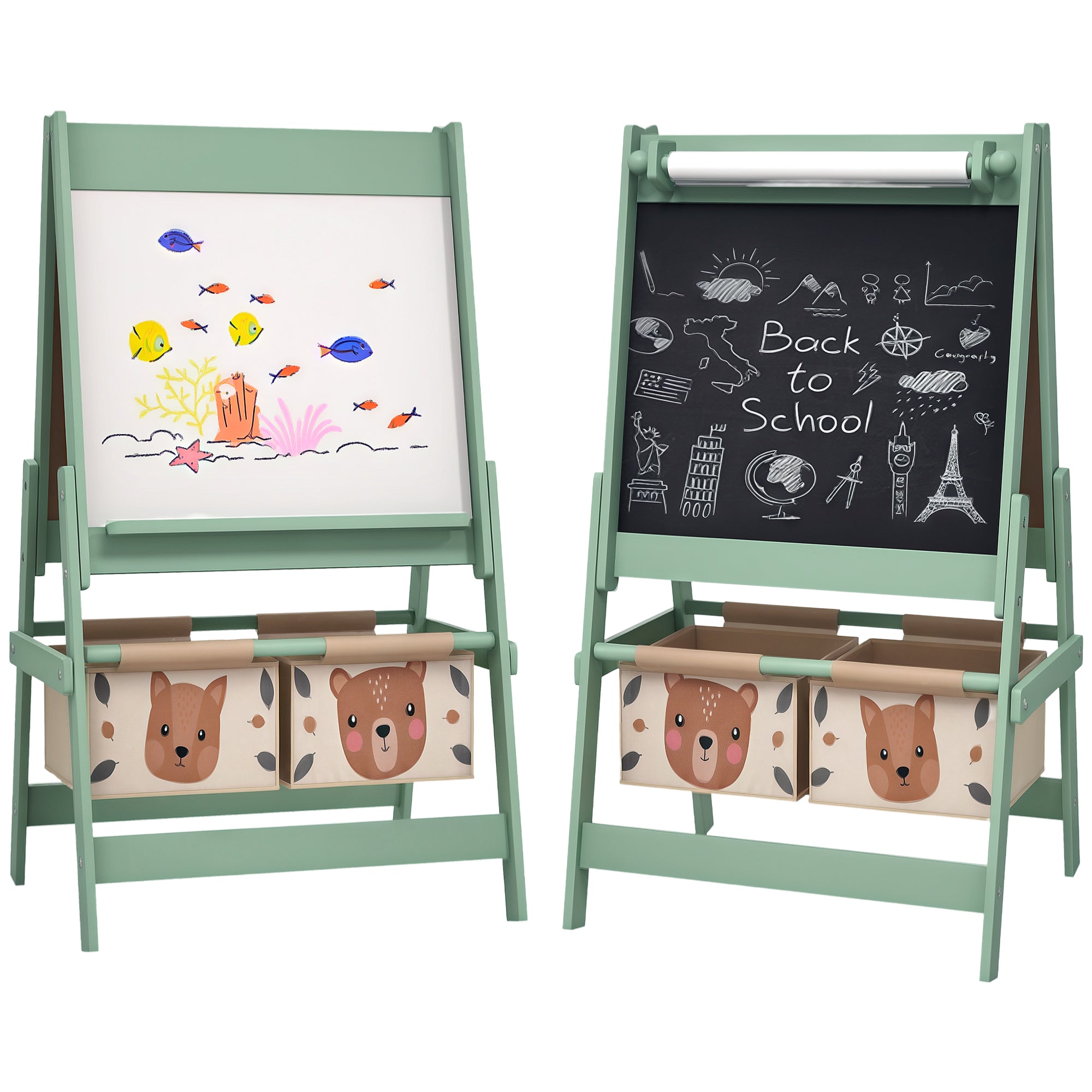 Cavalete Infantil 3 em 1 Verde 54x46,5x93 cm