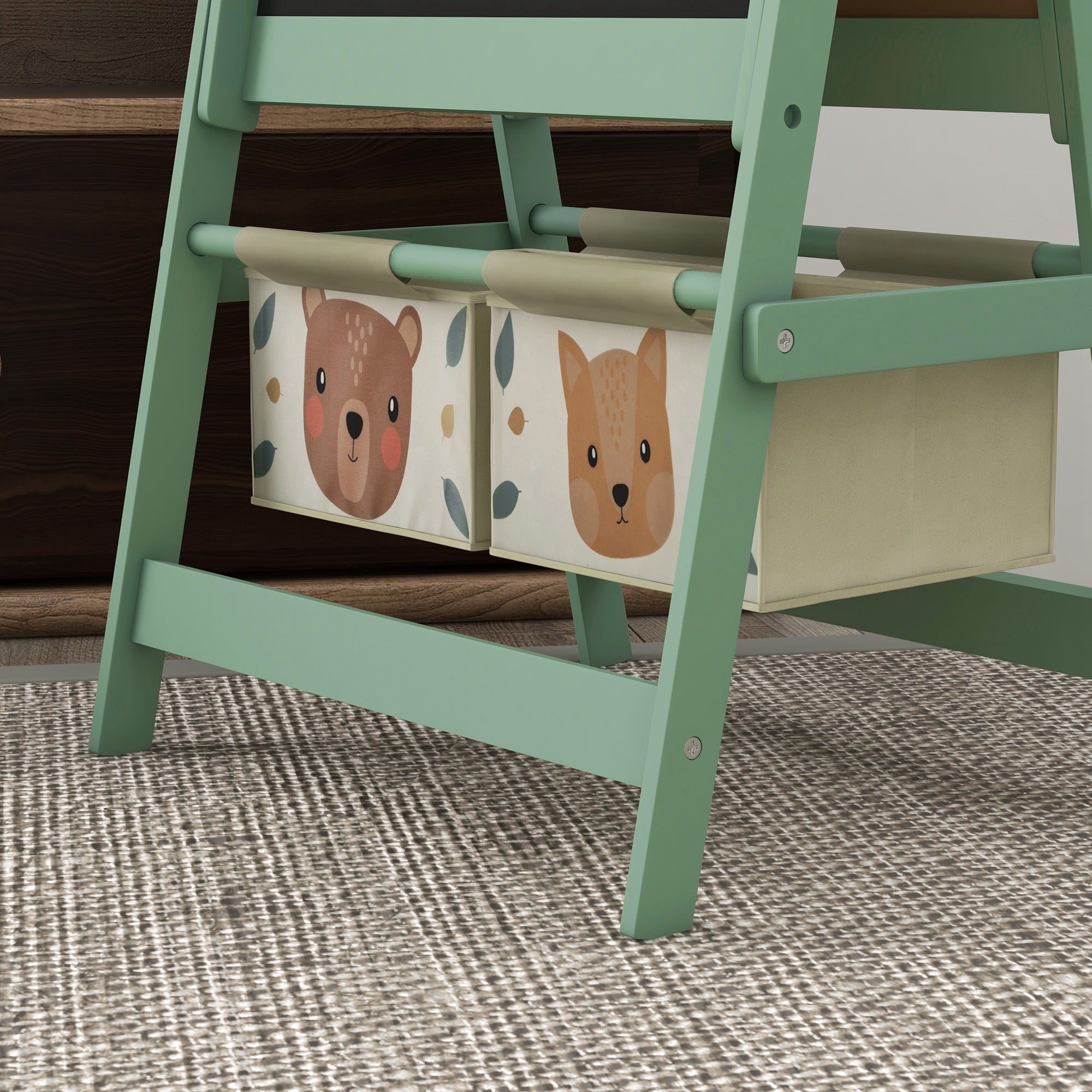 Cavalete Infantil 3 em 1 Verde 54x46,5x93 cm