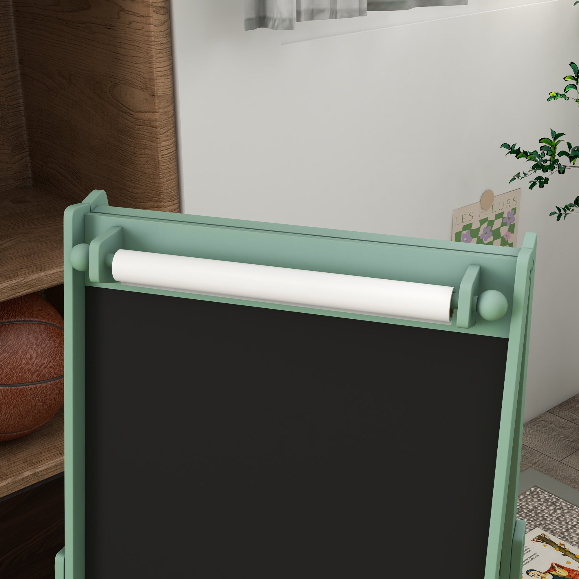 Cavalete Infantil 3 em 1 Verde 54x46,5x93 cm
