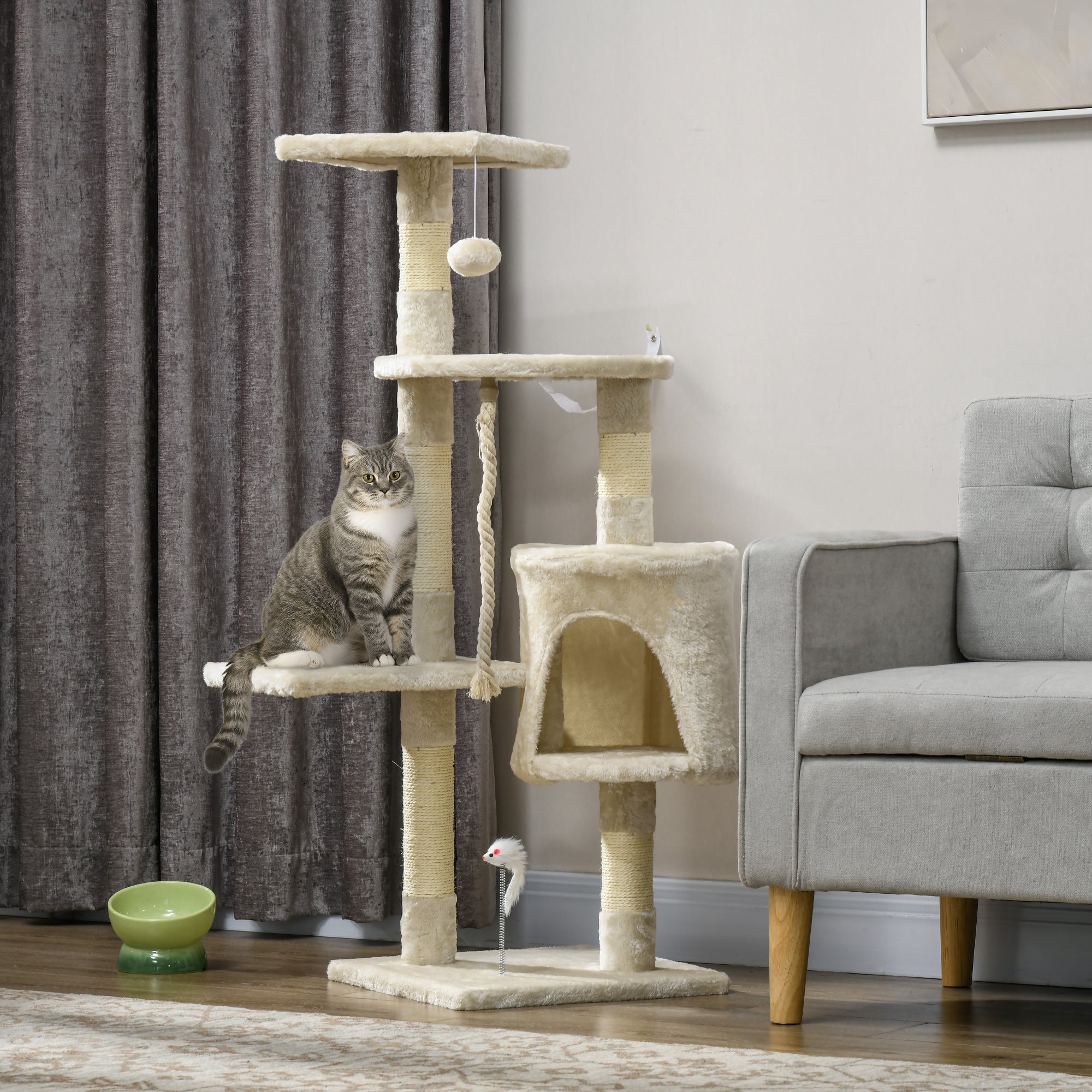 Arranhador para Gatos 75x40x112 cm Bege