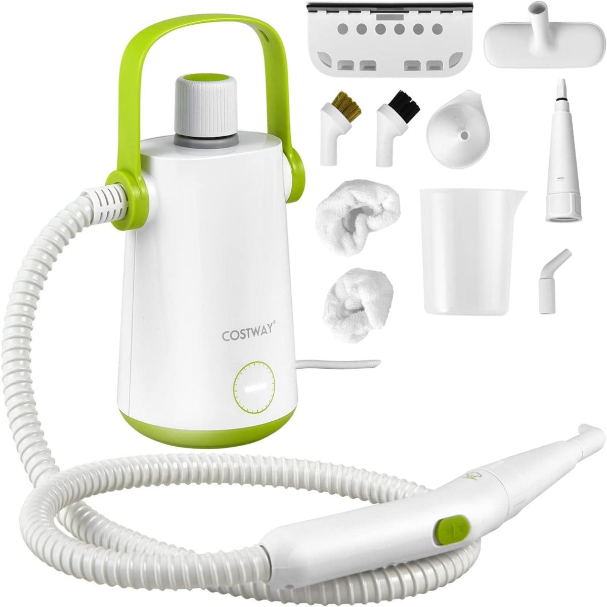 Vaporizador de Roupa Portátil de 1000W com Tanque de Água de 300 ml e Mangueira Extensível - Branco