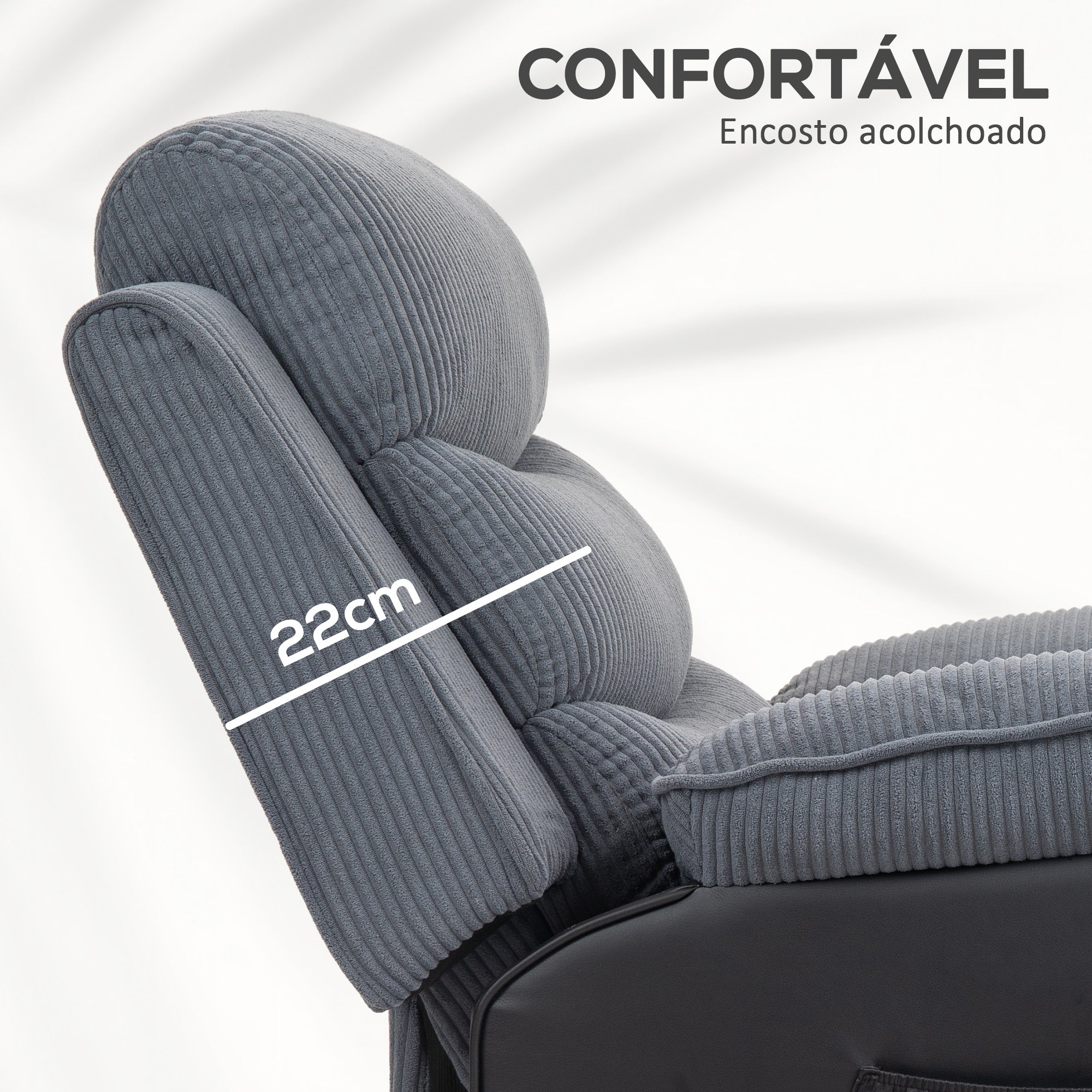 Poltrona Relax Reclinável 96x96x108 cm - Cinza Escuro