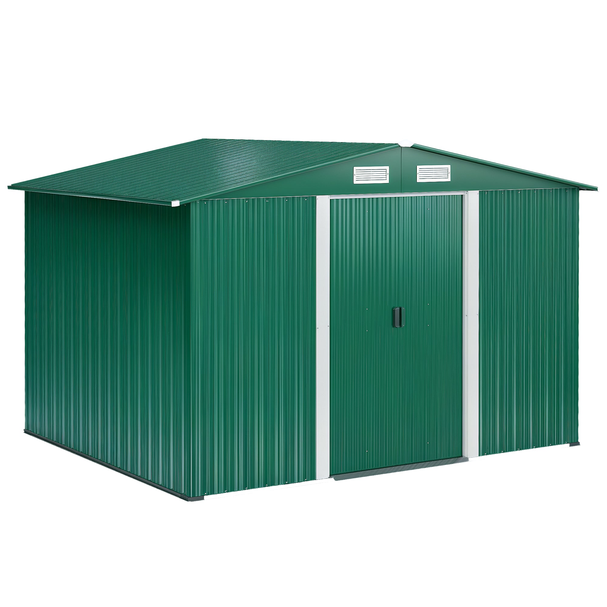 Abrigo de Jardim Verde 258x206x178cm - Armazenamento de Ferramentas Jardinagem