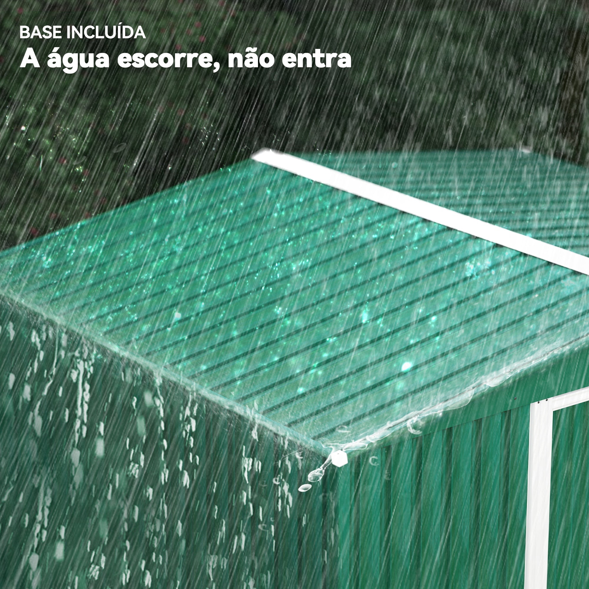 Abrigo de Jardim Verde 258x206x178cm - Armazenamento de Ferramentas Jardinagem