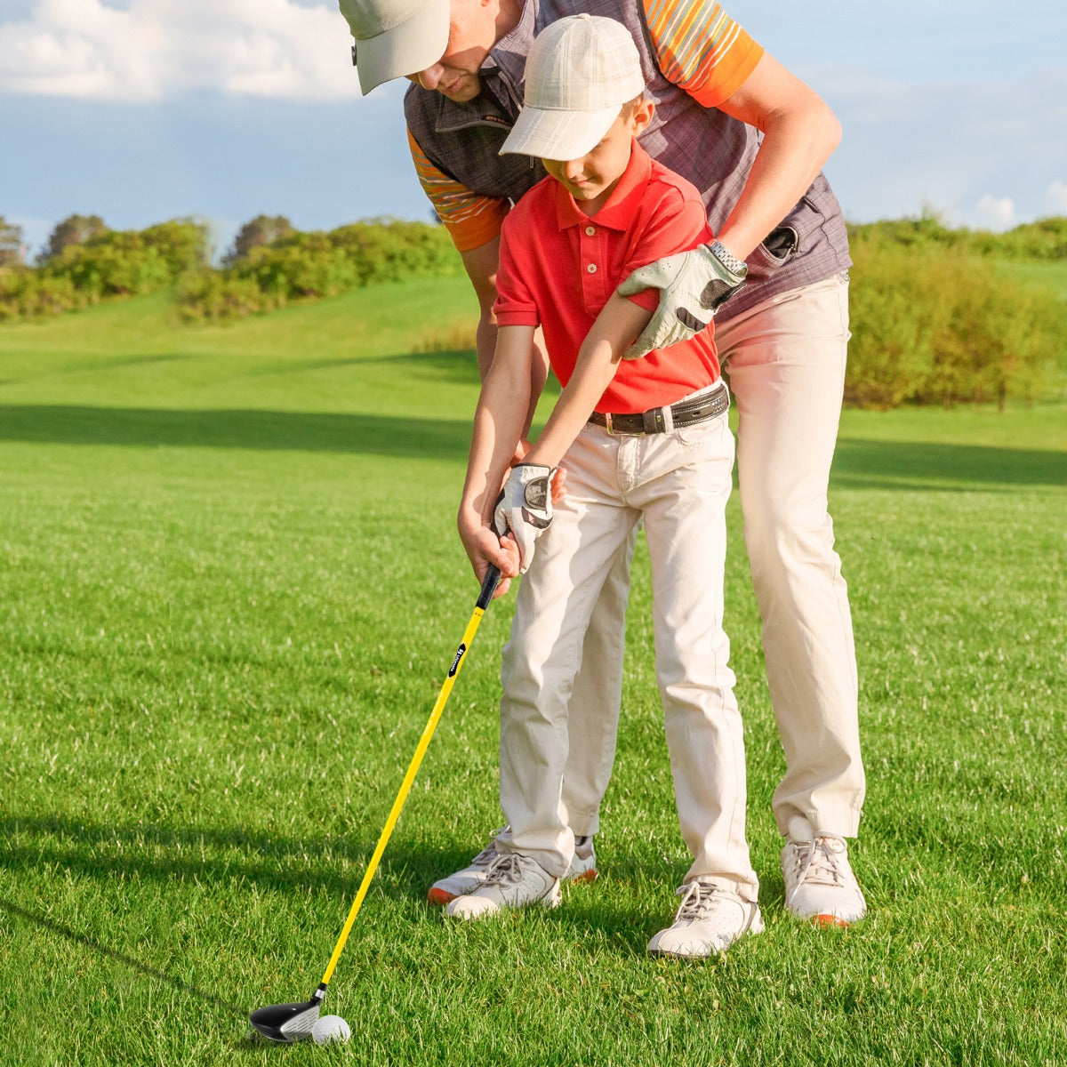 Taco de Golfe de Rua Júnior – 34'' – Amarelo – Fibra de Vidro e Liga de Alumínio