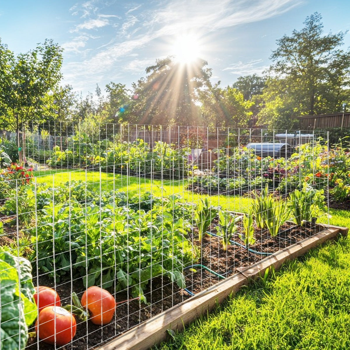 Rolo de Malha Metálica Portátil de 15 x 0,6 m, Agujeros de 50 x 25 mm, Cor Prateada