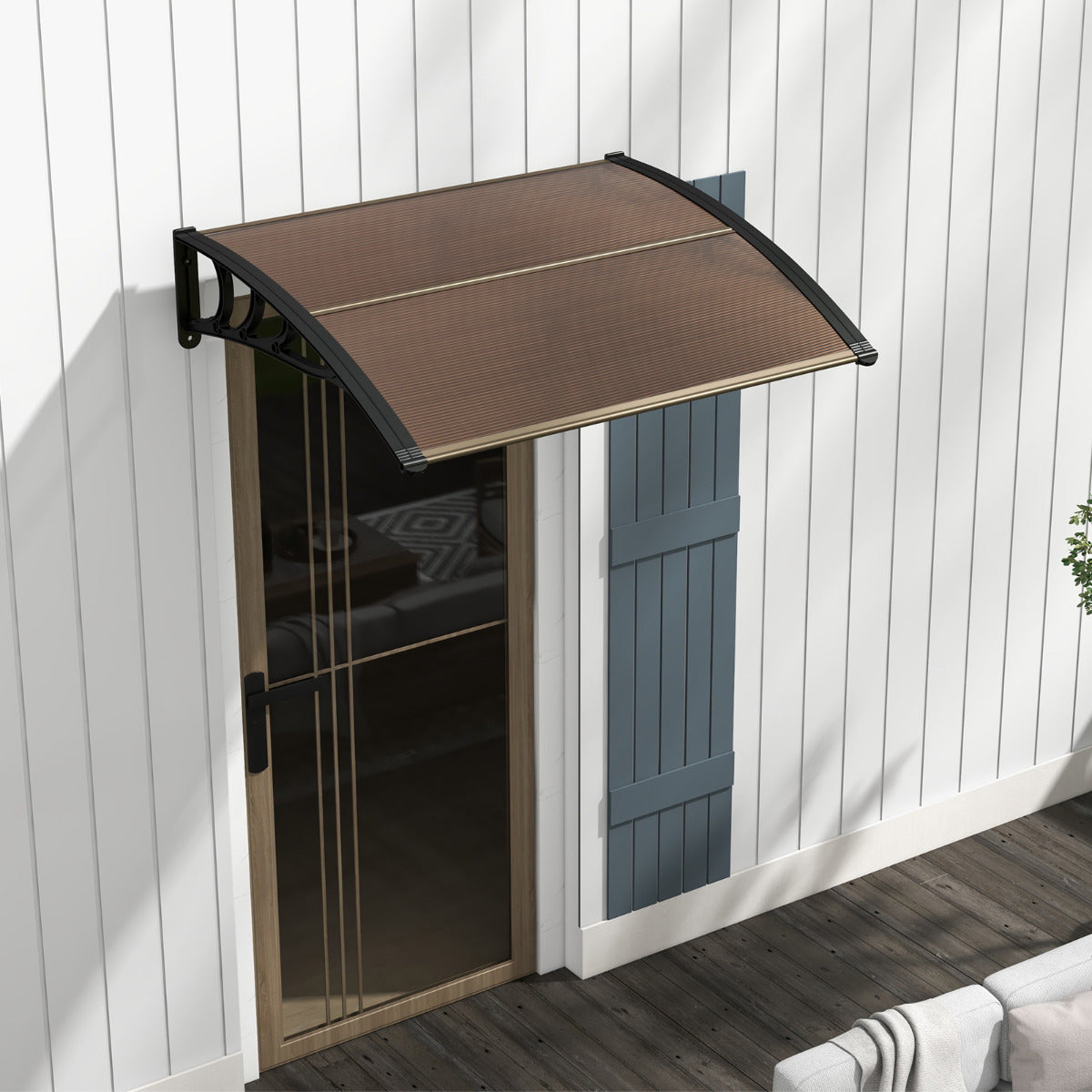 Toldo para Janela ou Porta 122 x 99 cm - Proteção Solar e contra Intempéries - Marrón