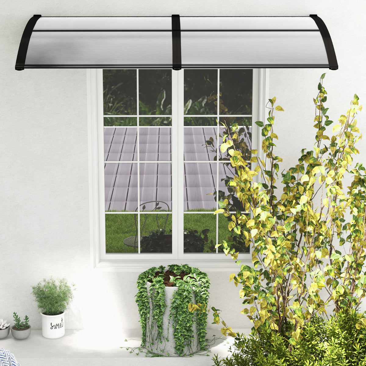 Toldo para Janela ou Porta 199 x 99 cm Proteção Solar Chuva Neve Vento