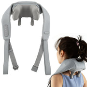 Massajador de Pescoço e Ombros Máquina de Massagem Shiatsu de Amassamento de Tecido Profundo com 2 Níveis de Calor Cinzento