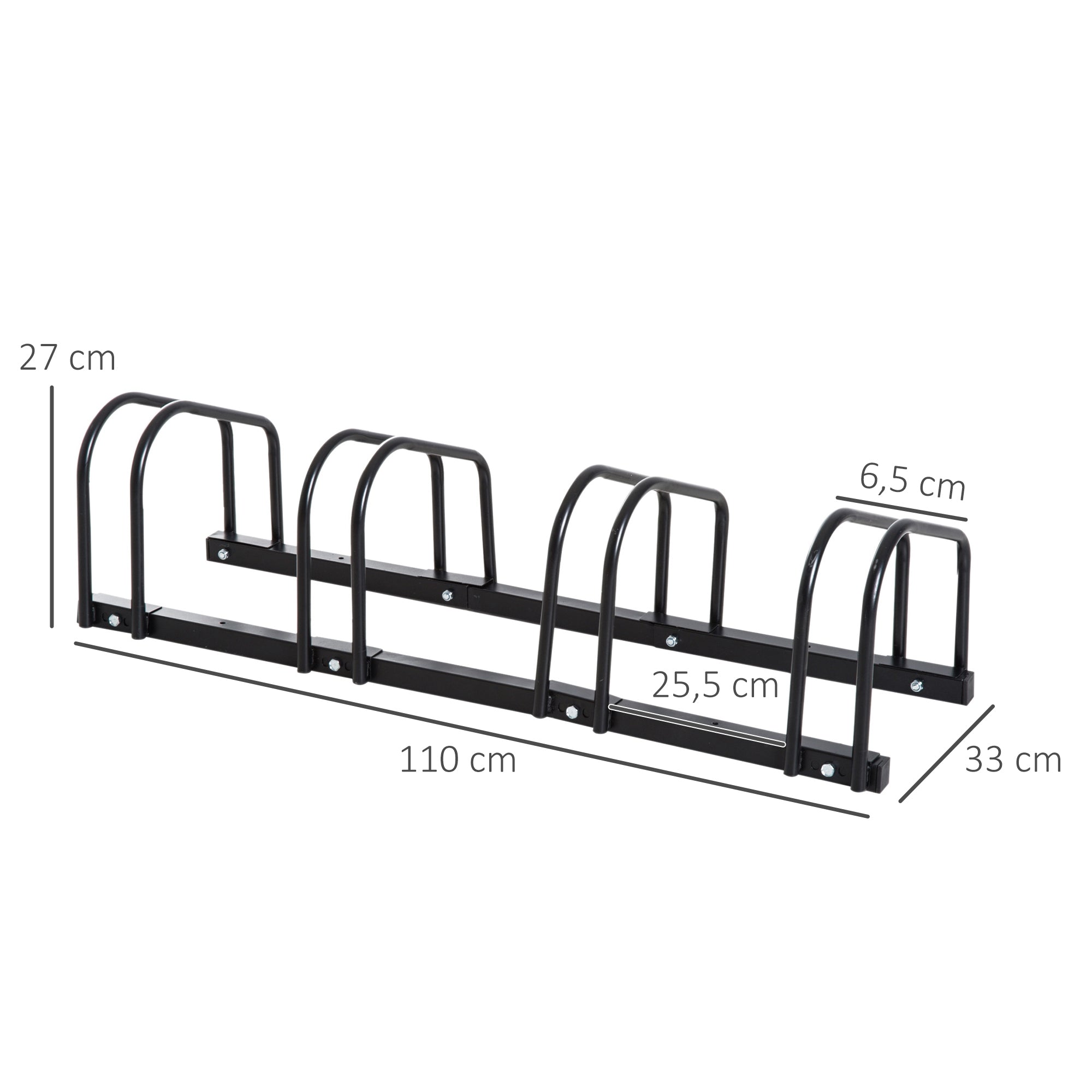 Estacionamento para Bicicletas – 110x33x27 cm – Preto – Aço