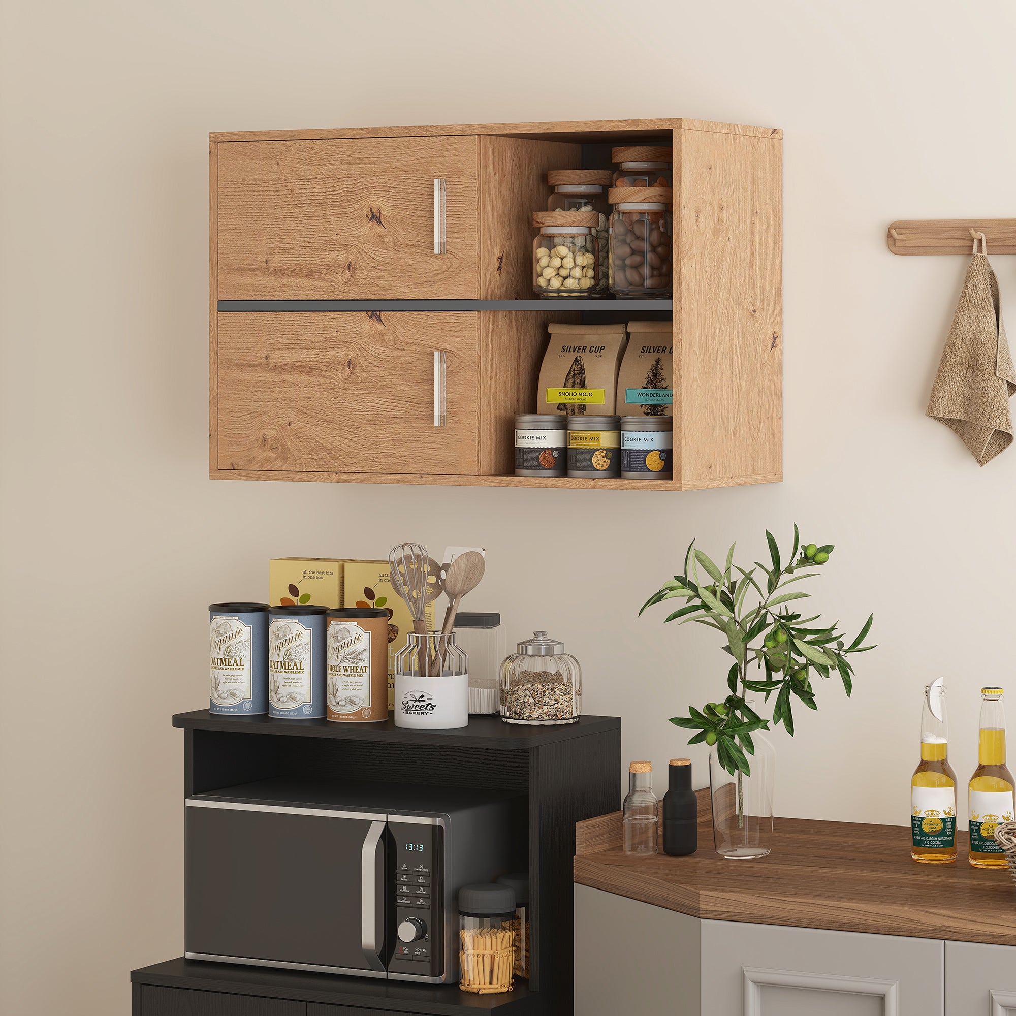 Móvel Auxiliar Casa de Banho Cor de Carvalho 80x35x57,5 cm