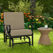 Mecedora de Jardim Exterior – 73 x 66,5 x 89 cm – Castanho – Metal