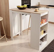 Mesa alta Kala (110cm) branco e sonoma - Otimiza o teu espaço!