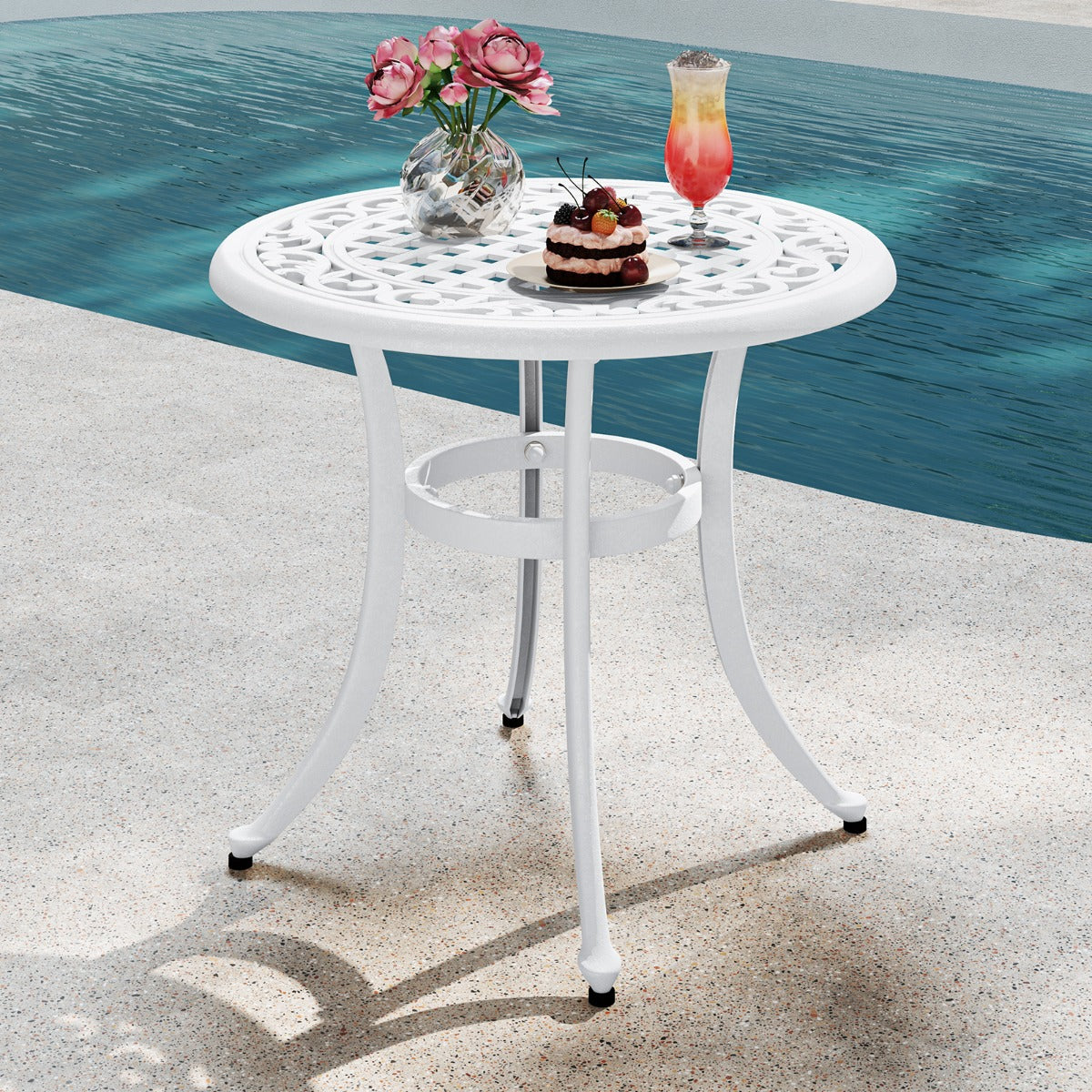 Mesa de Café – 60 x 53 cm – Branco – Alumínio