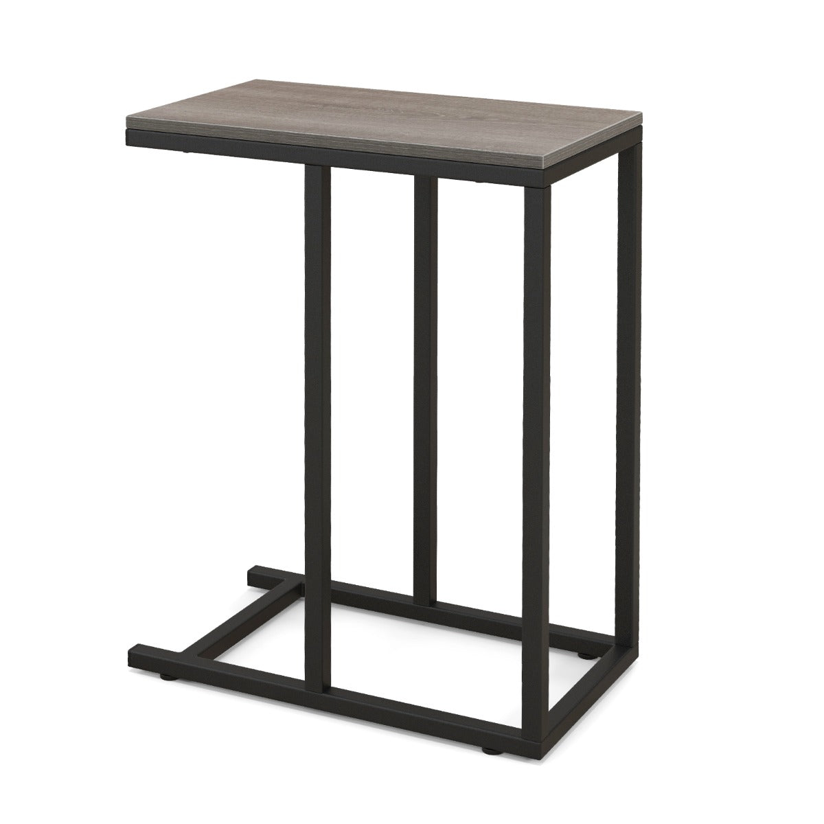 Mesa Auxiliar em Forma de C – 64 cm – Cinzento – Madeira e Metal