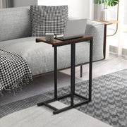 Mesa Lateral em Forma de C – 64 cm – Marrom – Metal