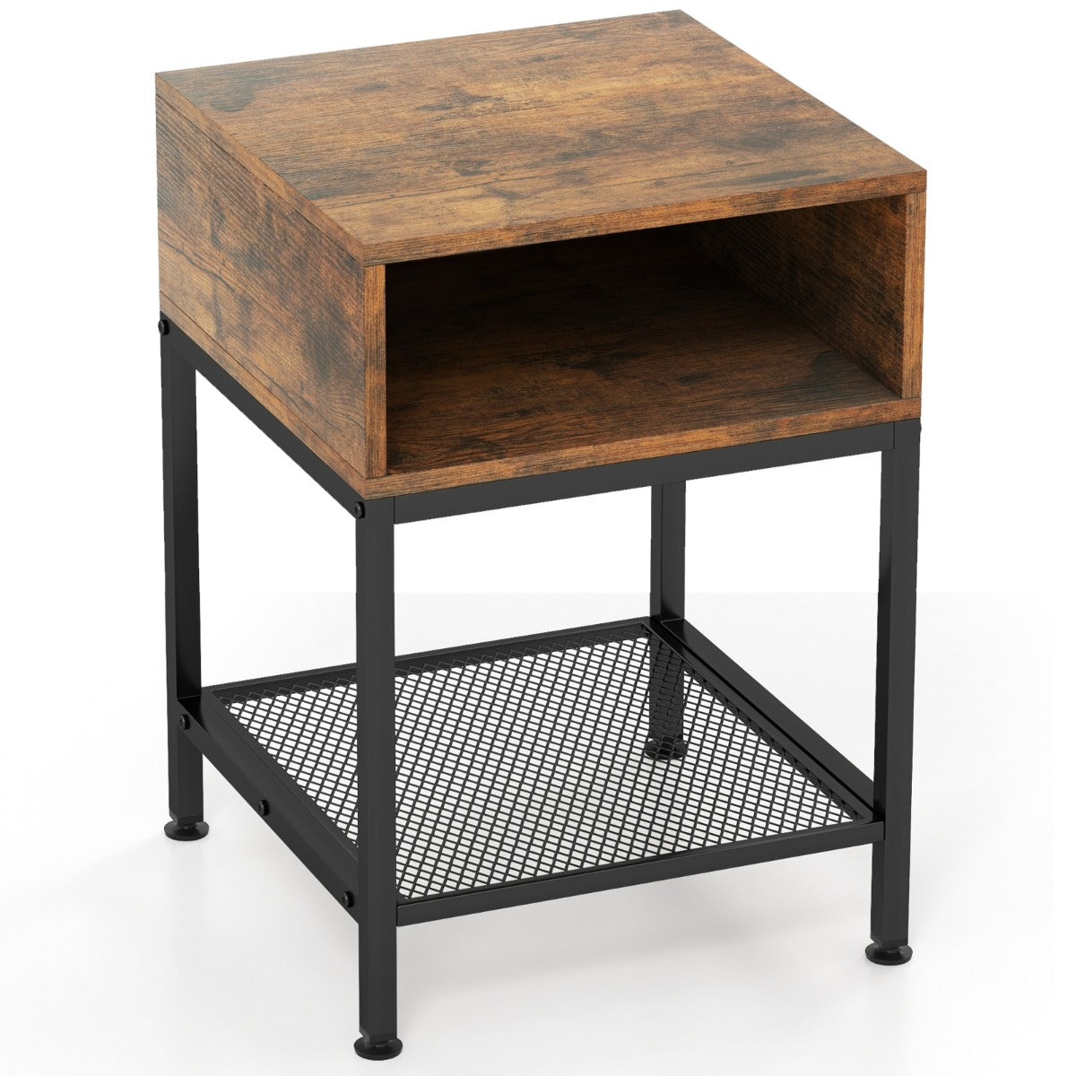 Mesa Auxiliar – 40 x 40 x 57,5 cm – Castanho – Madeira e Metal