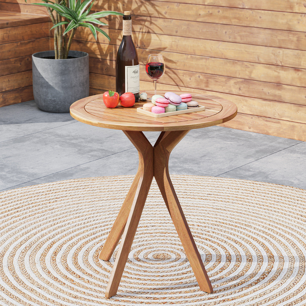 Mesa Bistro de Exterior em Madeira de Acácia – 70cm – Natural