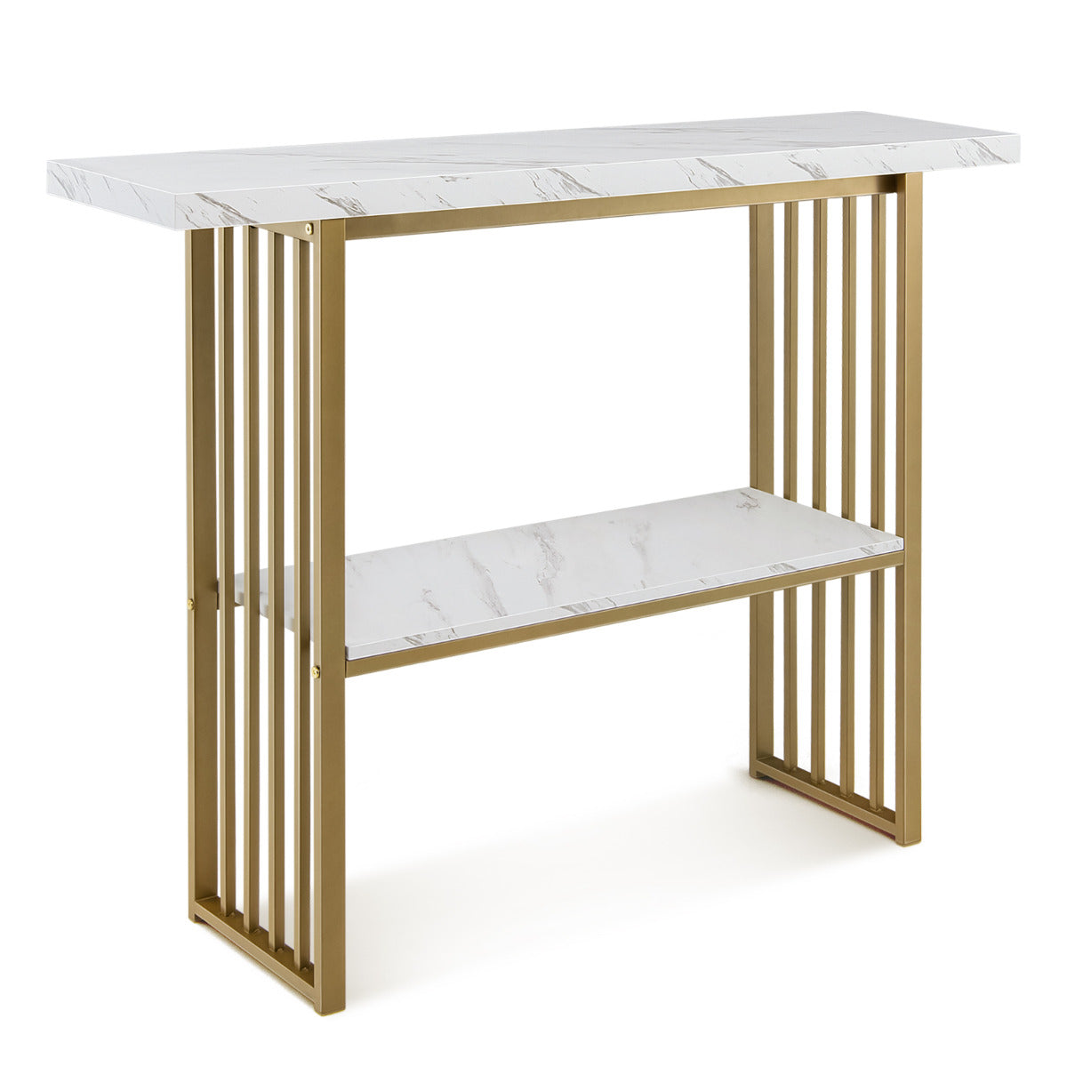 Mesa de Consola – 120cm x 29,5cm x 92,5cm – Branco – MDF e Aço