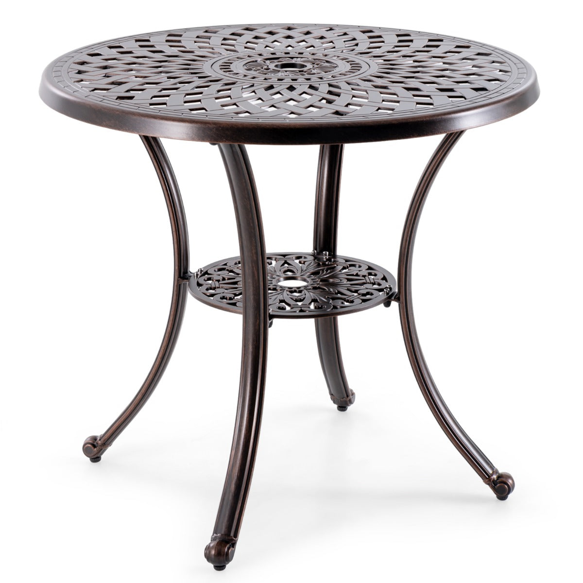 Mesa de Jantar de Jardim – 79 cm – Bronze – Alumínio Fundido