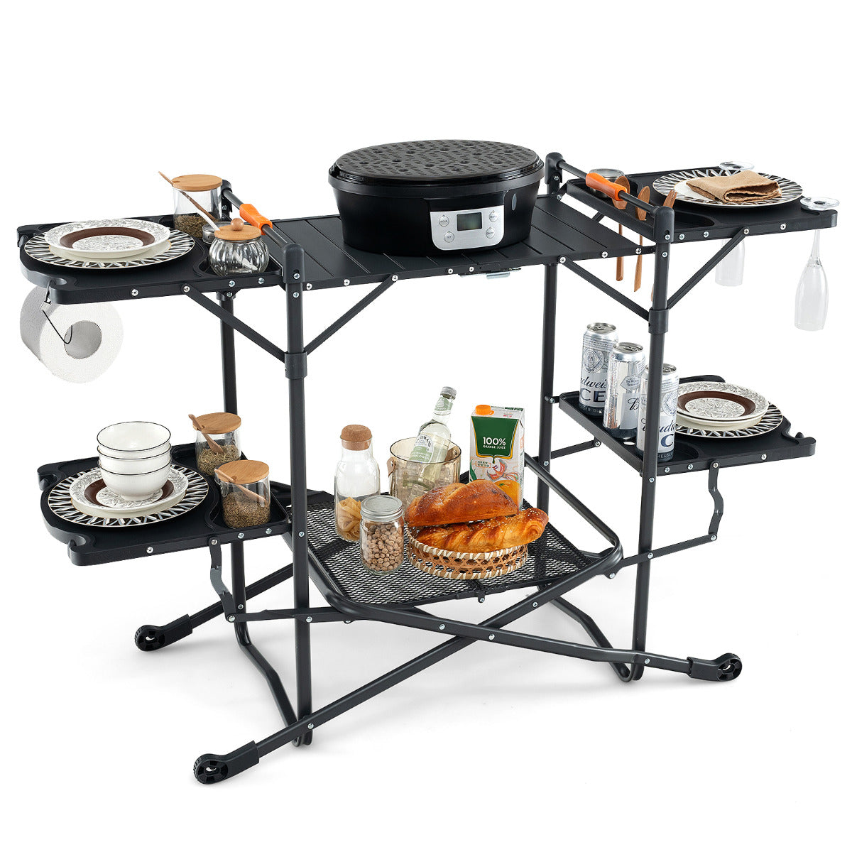 Mesa de Cozinha para Campismo Dobrável – 135 x 54 x 88 cm – Alumínio