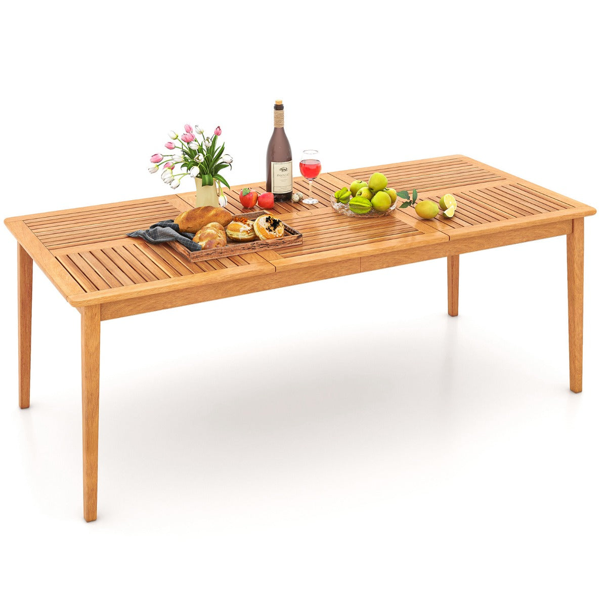 Mesa de Jantar de Jardim – 200 x 90 x 75 cm – Natural – Madeira de Acácia