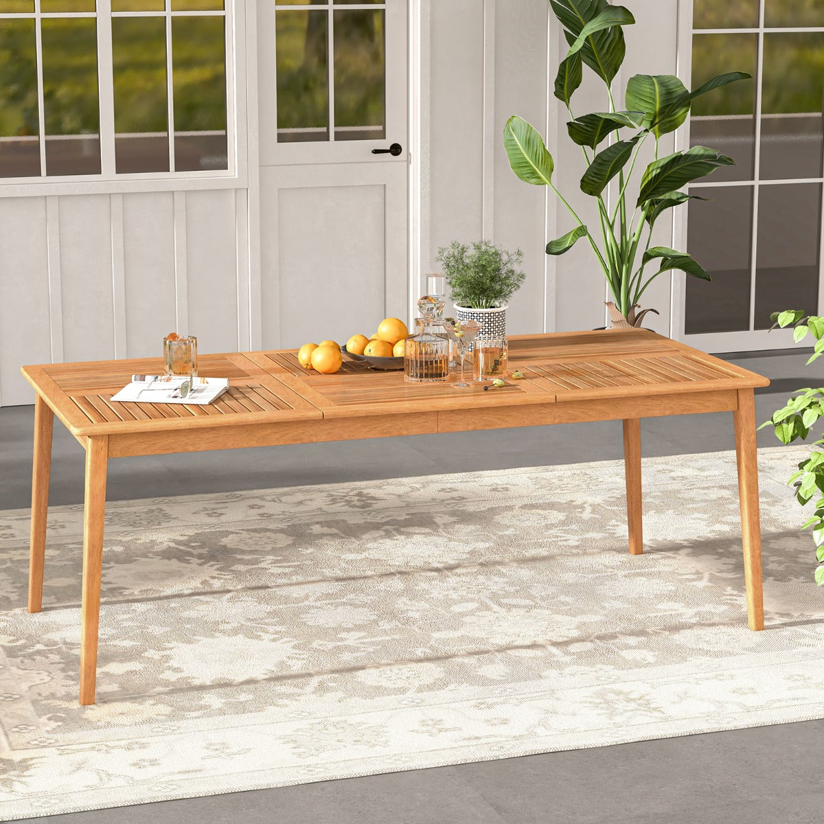 Mesa de Jantar de Jardim – 200 x 90 x 75 cm – Natural – Madeira de Acácia