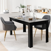 Mesa de Jantar Retangular com Tampo em Preto e Pernas em L Resistentes 160 x 80 x 76 cm