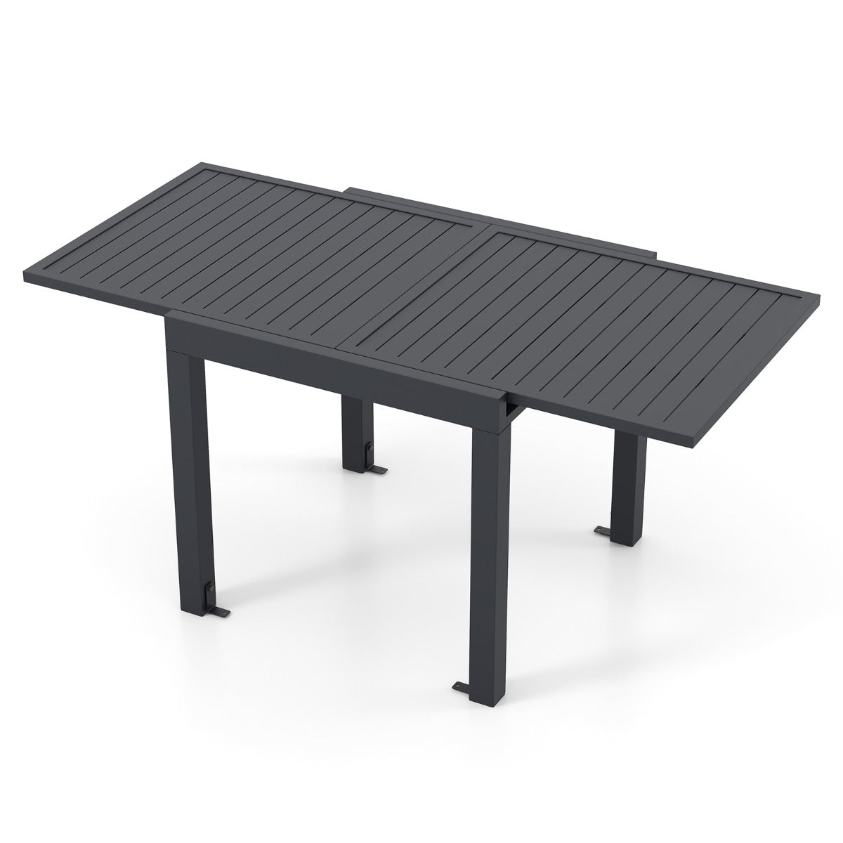 Mesa de Jantar Extensível – 80-160 cm – Cinzenta – Alumínio