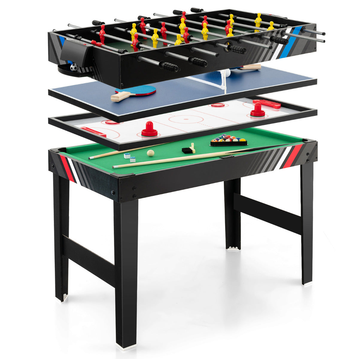 Mesa de Jogos Múltiplos 4 em 1 – 125 cm