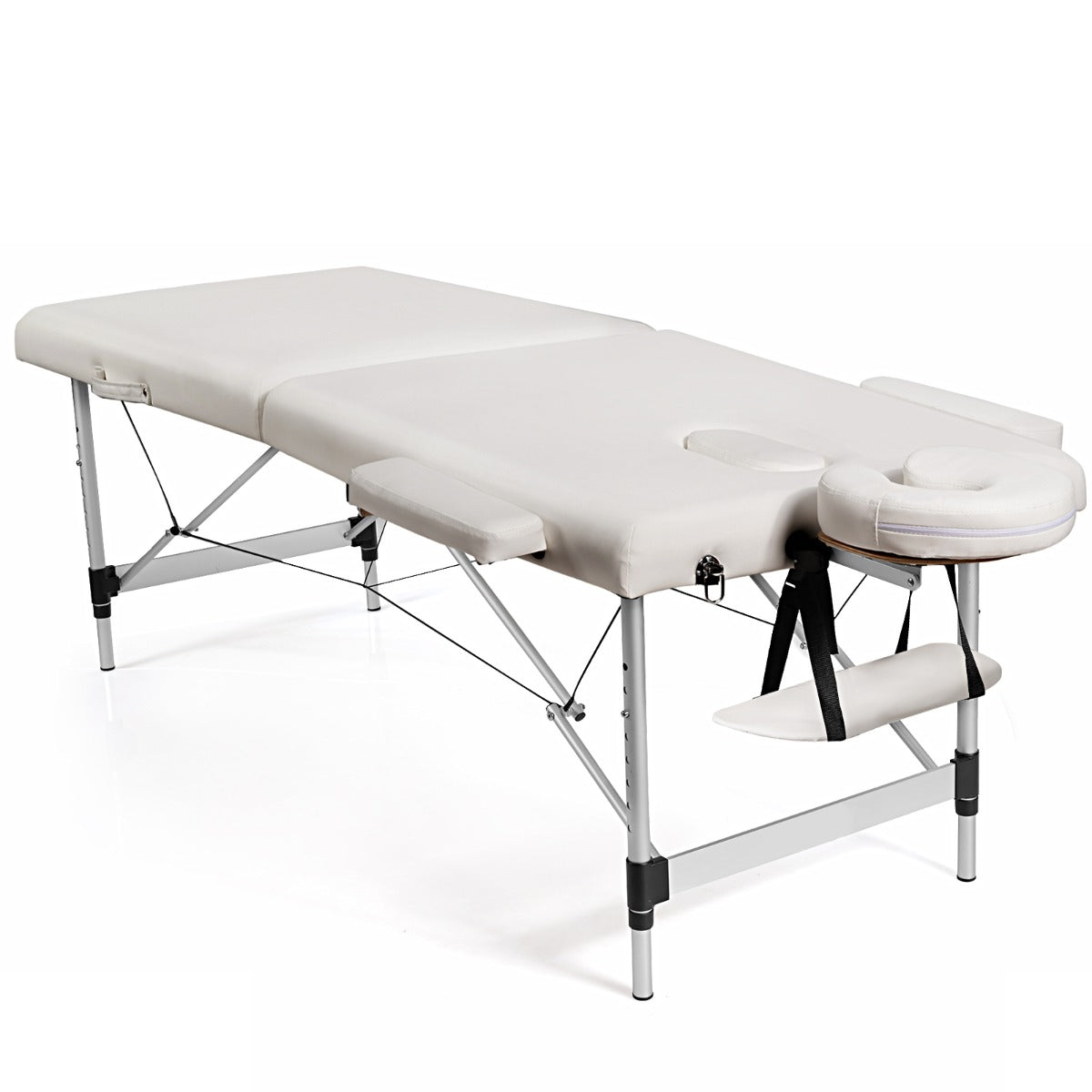 Cama de Massagem Dobrável – 184 cm – Branca – Alumínio