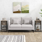 Mesinha de Cabeceira de 3 Níveis com Estação de Carregamento USB e Tomadas de Corrente para Quarto 34 x 30 x 58,5 cm Cinzento