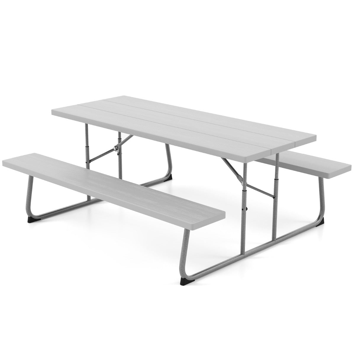 Mesa de Piquenique Dobrável – 183 x 73 x 74 cm – Cinza – Metal e HDPE